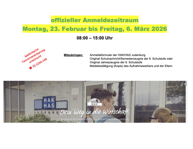 Anmeldung BHAK/BHAS Judenburg