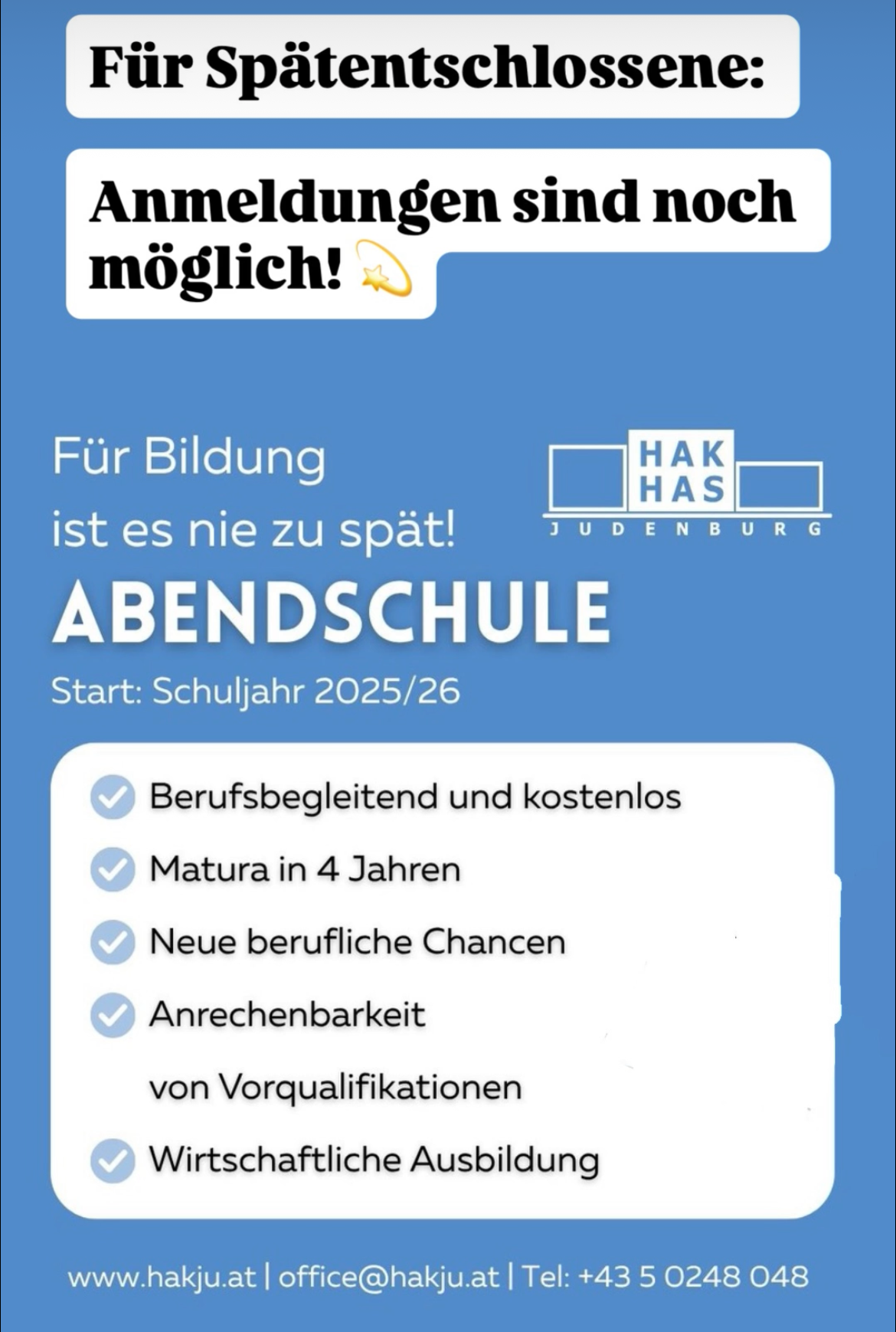 Anmeldung zur Abend-HAK