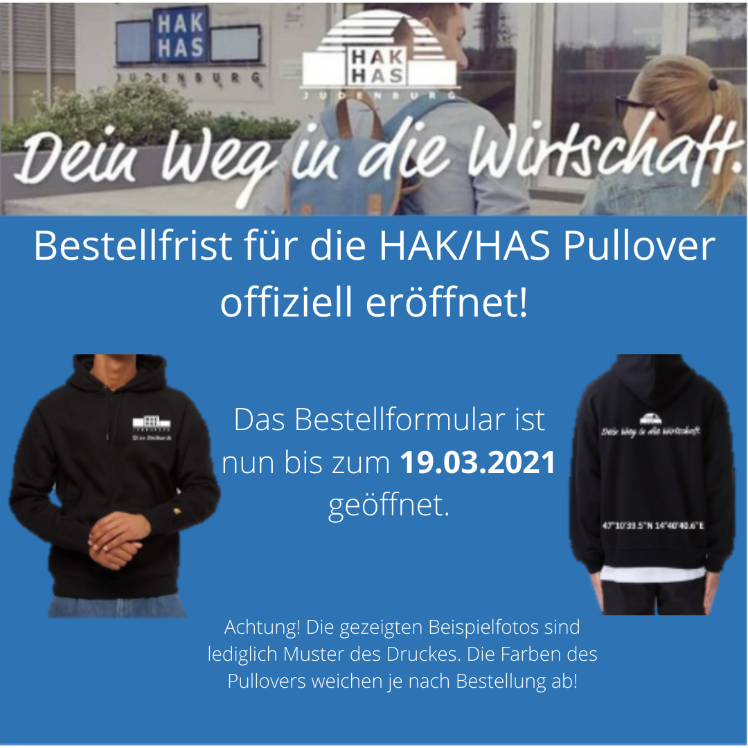 Bestellformular für die HAK/HAS Judenburg Pullover