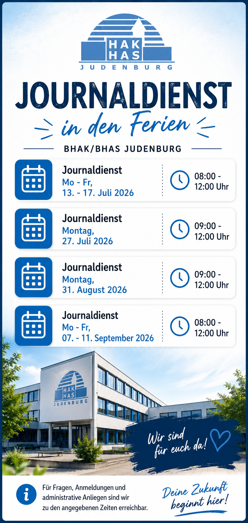 Journaldienst in den Ferien 