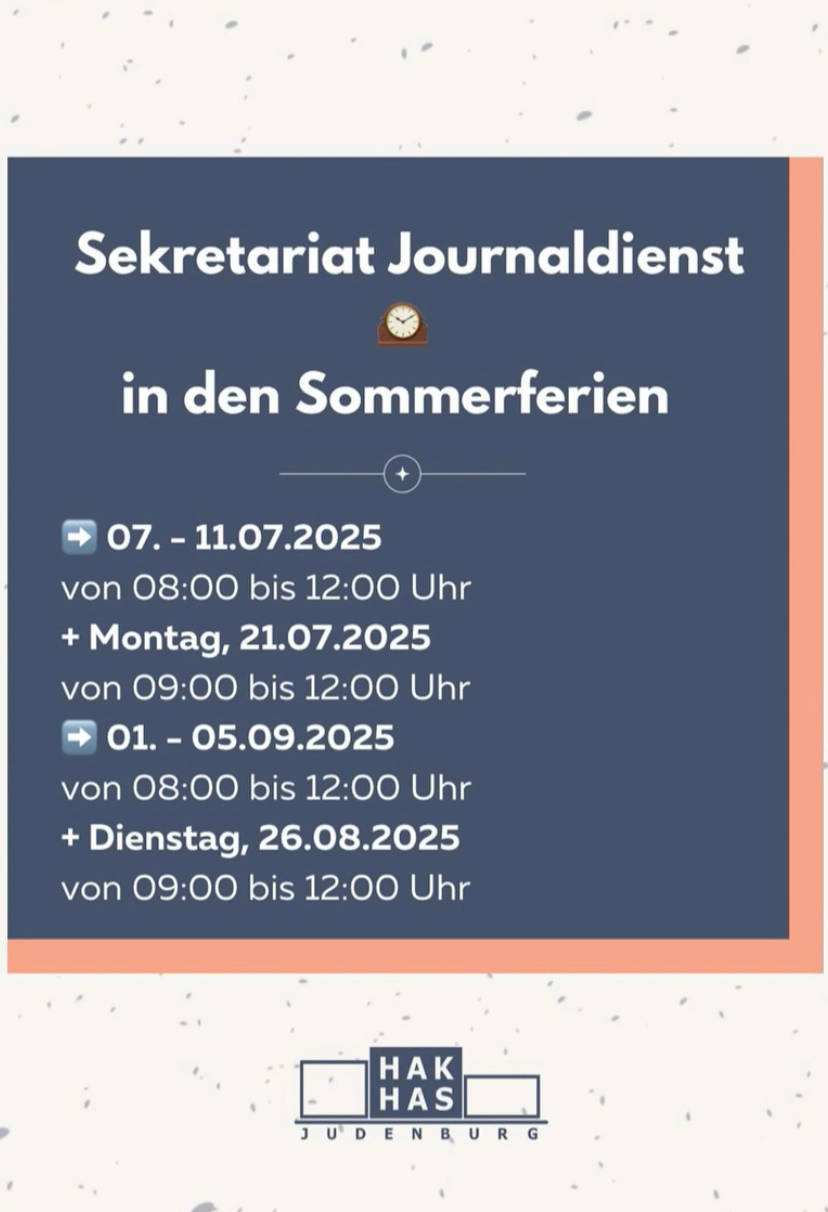 Journaldienst Sommerferien
